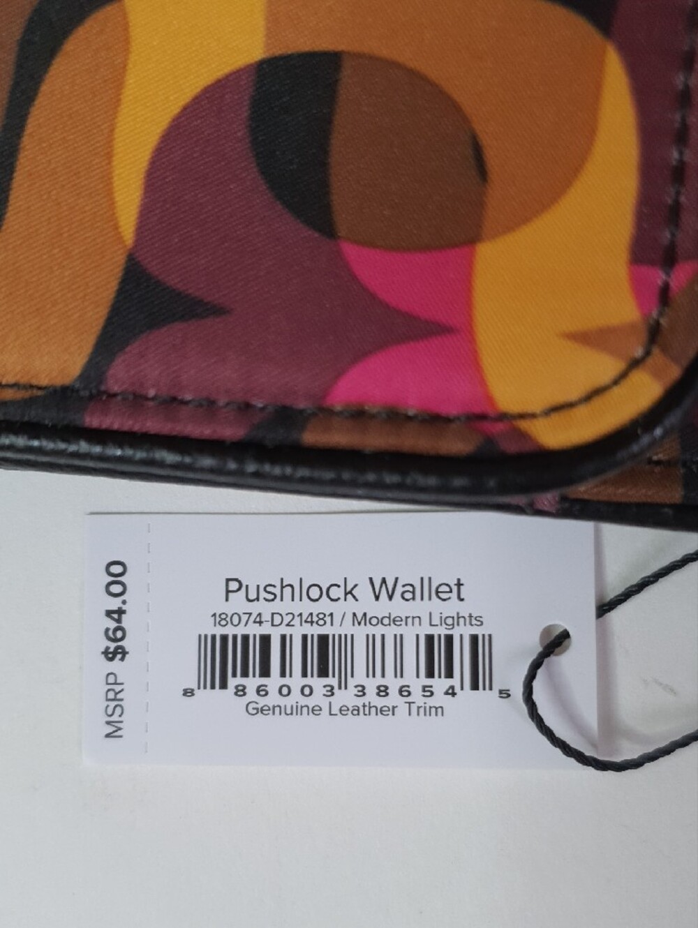 Vera Bradley Pushlock Wallet + Free Gift - Picture 7 of 8